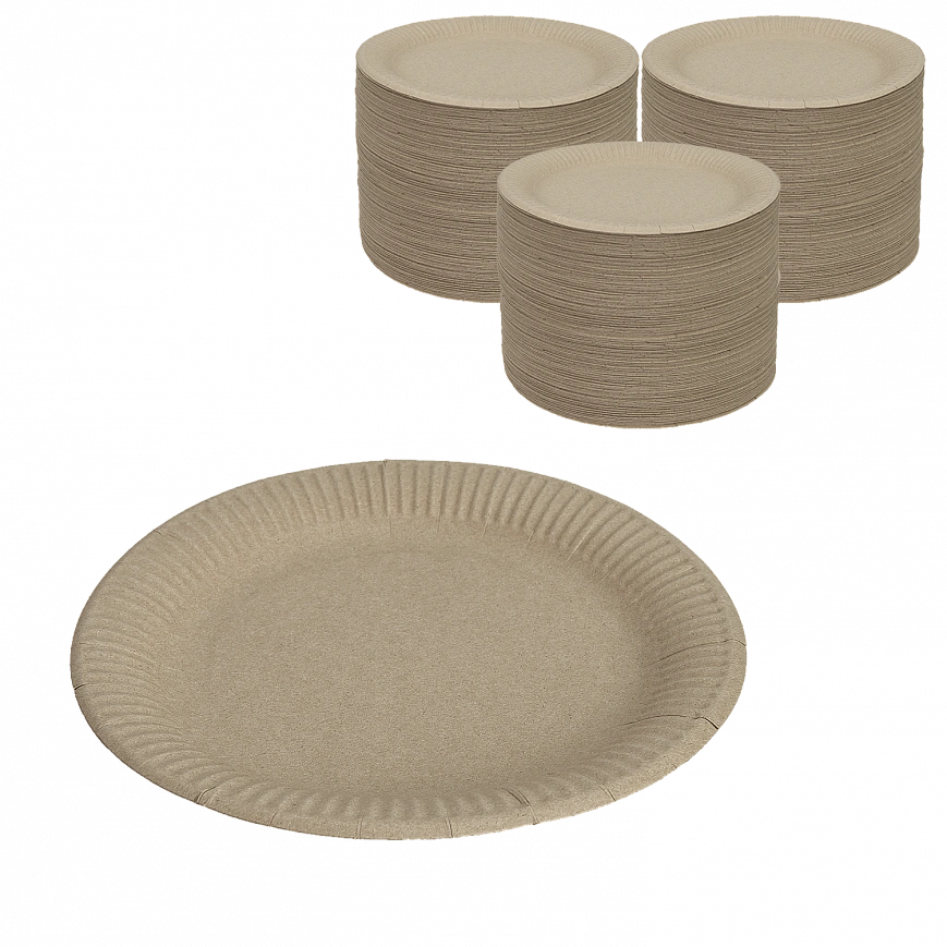 DE Eco PLATE  230 тарелка круглая картонная крафт 230 - 50шт (16уп*кор) 