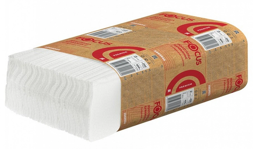 Focus полотенца бумажные Z слож. 2сл 200л - [12шт] лист 24х20см 