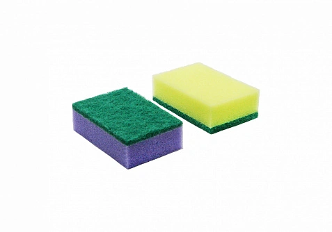 LM Губка  96х64х37 желтая с фиолетовым с абр.650 SB (300шт*кор) 