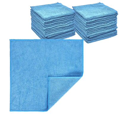 Микрофибра 30х30 - оверлок Голубая 220гр (100шт*кор)