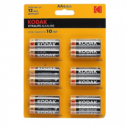 Батарейки АА "Kodak" 6х2 отрывные (12шт в упак)