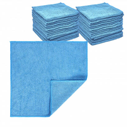 Микрофибра 30х30 - оверлок Голубая 220гр (100шт*кор)