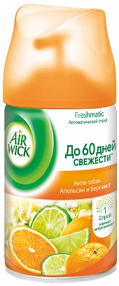 Сменный баллон "Airwick" Апельсин и Бергамот "Антитабак" 250мл (6шт в упак)