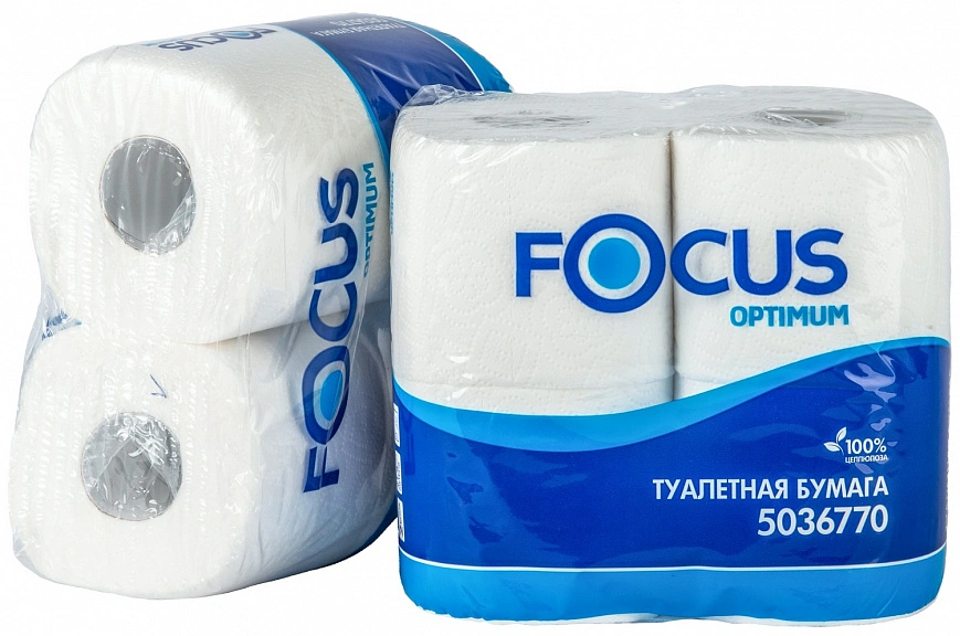 Туалетная бумага 2сл  22м Белая "Focus" (56шт в упак) 