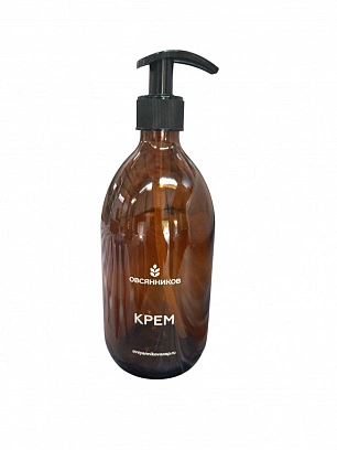 Овсянников Флакон стеклянный коричневый для крема 500мл 