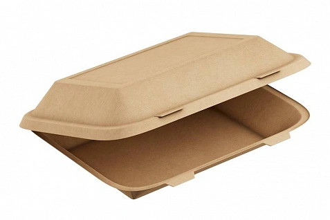 1EA OneGo 1000мл Ланч-бокс картонный крафт - 20шт (14уп*кор)