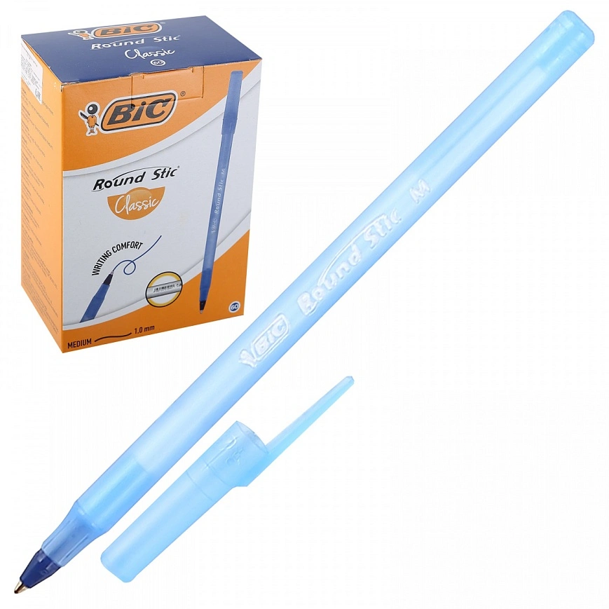 Ручка шариковая Round Stic Bic (10шт*кор)