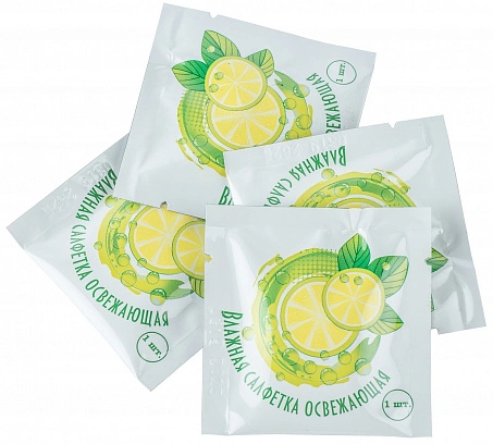 Влажные салфетки  в инд. уп. 13х14 - [1000шт] Лимон 