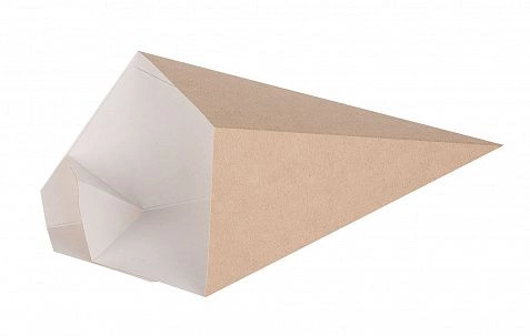 Конус для картофеля фри + держатель кетчупа крафт - L 40шт "CONE" (12шт-уп)  