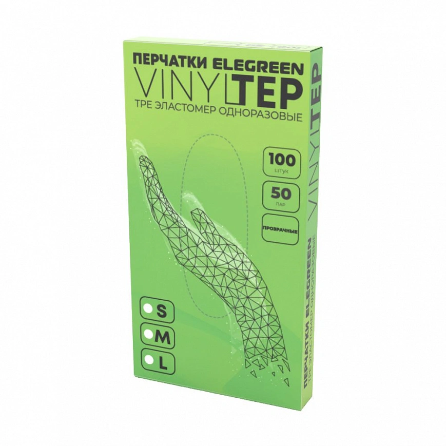 Эластомер перчатки L - [50пар] прозрачные (40уп*кор)
