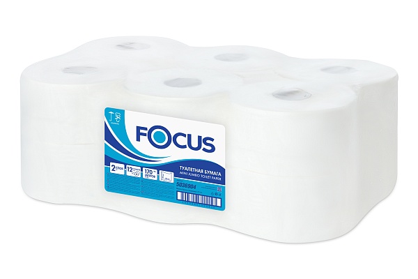 FOCUS Туалетная бумага 2сл 170м - [12шт] ярко-белая