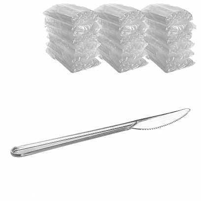 Прозрачный нож пластиковый 50шт (50шт-уп)
