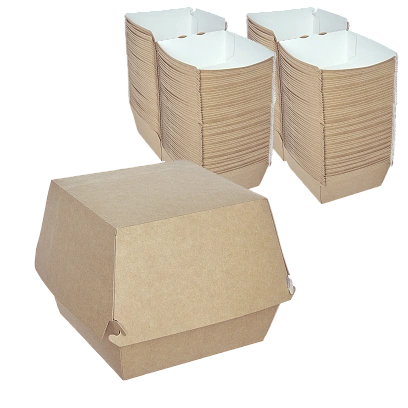 DE Burger коробка для бургера крафт XL - [150шт] 112х112х112