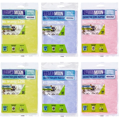 LM Салфетка вискозная 30х38 - 3шт (38уп*кор) пл. 80г/м 