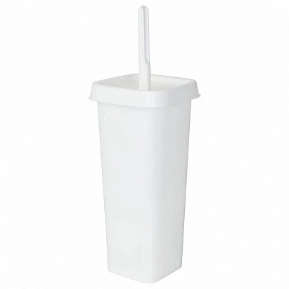 Подставка + Ерш - Белый, закрытый, пластиковый (8шт*кор) Подставка + Ерш - Белый, закрытый, пластиковый (8шт*кор)