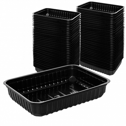 Лайт 179х132 Контейнер черный  500мл - 50шт прямоугольный (10уп*кор) 