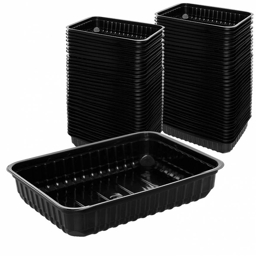 Лайт 179х132 Контейнер черный  500мл - 50шт прямоугольный (10уп*кор) 