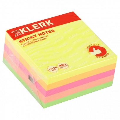 Стикеры цветные 400л Klerk  Стикеры цветные 400л Klerk