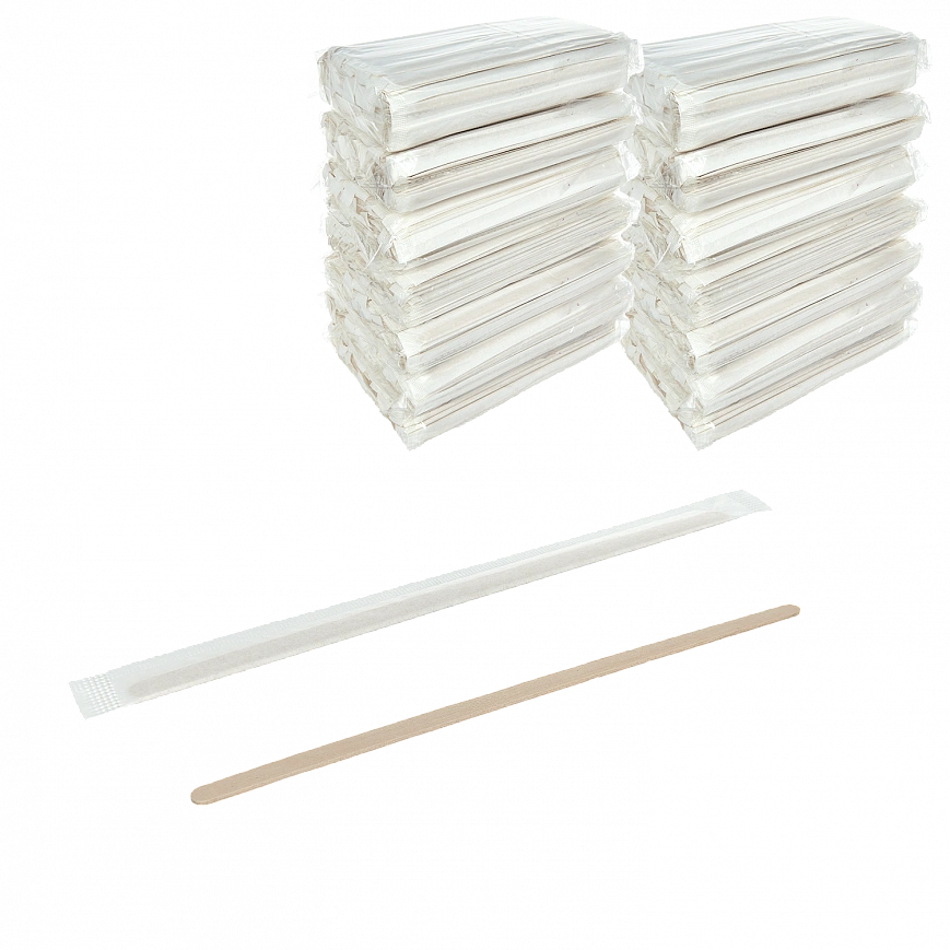 Размешиватель деревянный в инд. уп. 180мм - 250шт (40уп*кор) 