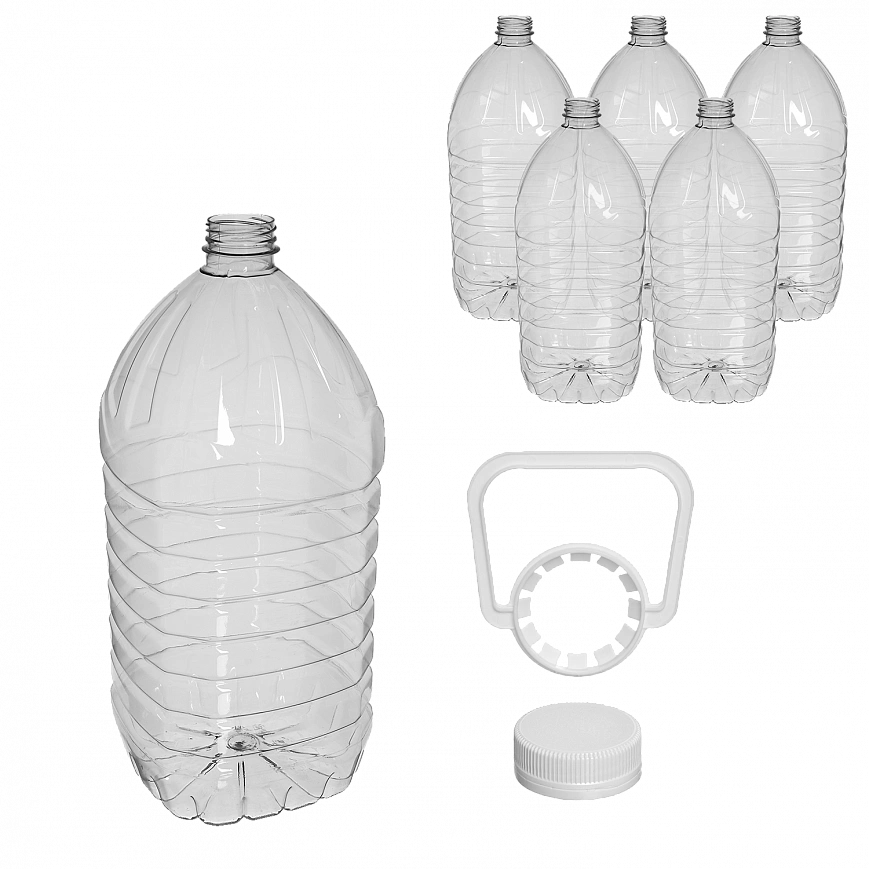Бутылка + крышка 5л - [28шт] PET 