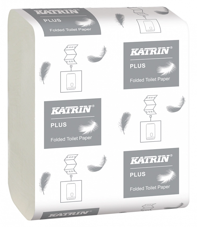 Туалетная бумага в Листах 2сл 250л Ярко-белая "Katrin" /мягкая/ (40шт) 