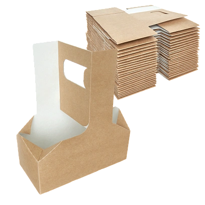 DE Cupholder Держатель картонный для 2-х стаканов - 50шт (7уп*кор) 