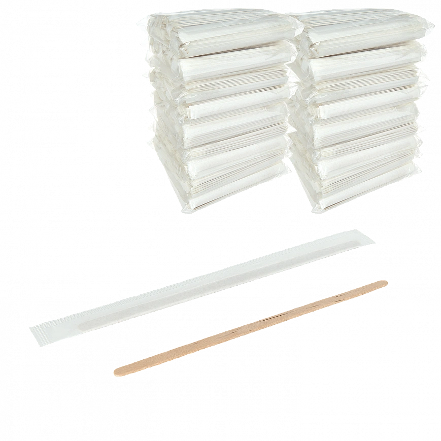 Размешиватель деревянный в инд. уп. 140мм - 250шт (20уп*кор) 