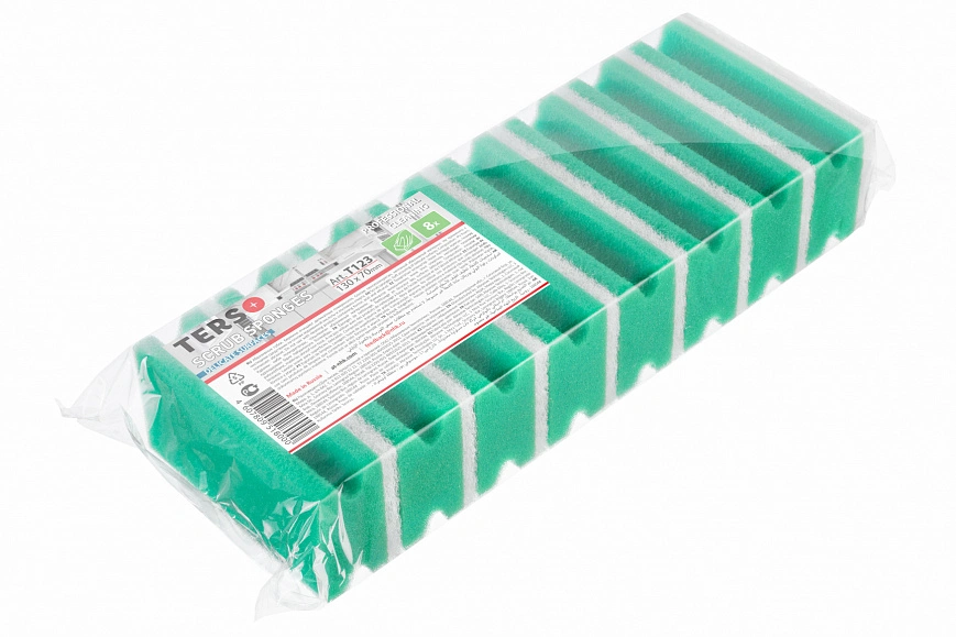 Terso Губка с фрезой удлин. 130х70х45 - 8шт зеленая c белым с абр.750 EL (16уп*кор) Terso Губка с фрезой удлин. 130х70х45 - 8шт зеленая c белым с абр.750 EL (16уп*кор)