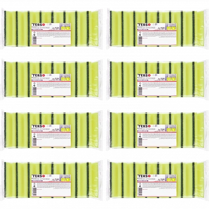 Terso Губка с фрезой удлин. 130х70х45 - 8шт желтая c зеленым с абр.750 EL (16уп*кор)  Terso Губка с фрезой удлин. 130х70х45 - 8шт желтая c зеленым с абр.750 EL (16уп*кор)