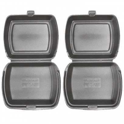 Ланч бокс Стандарт черный - [100шт] вспененный 249х207х61