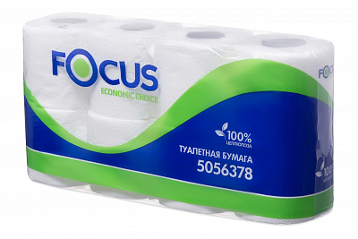 FOCUS Туалетная бумага  2сл 16,2м - [64шт] ярко-белая, эконом 