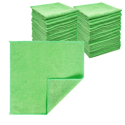 Микрофибра 30х30 - оверлок Зеленая 220гр (100шт*кор)