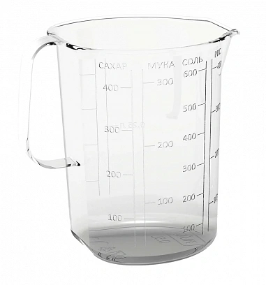 Кружка мерная 0,5л прозрачная 