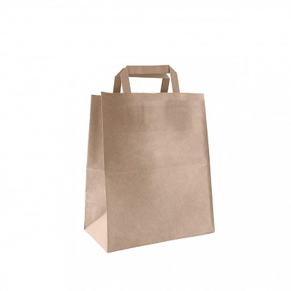 Пакет с плоскими ручками 240х140х280 - [300шт] бумажный 70гр 