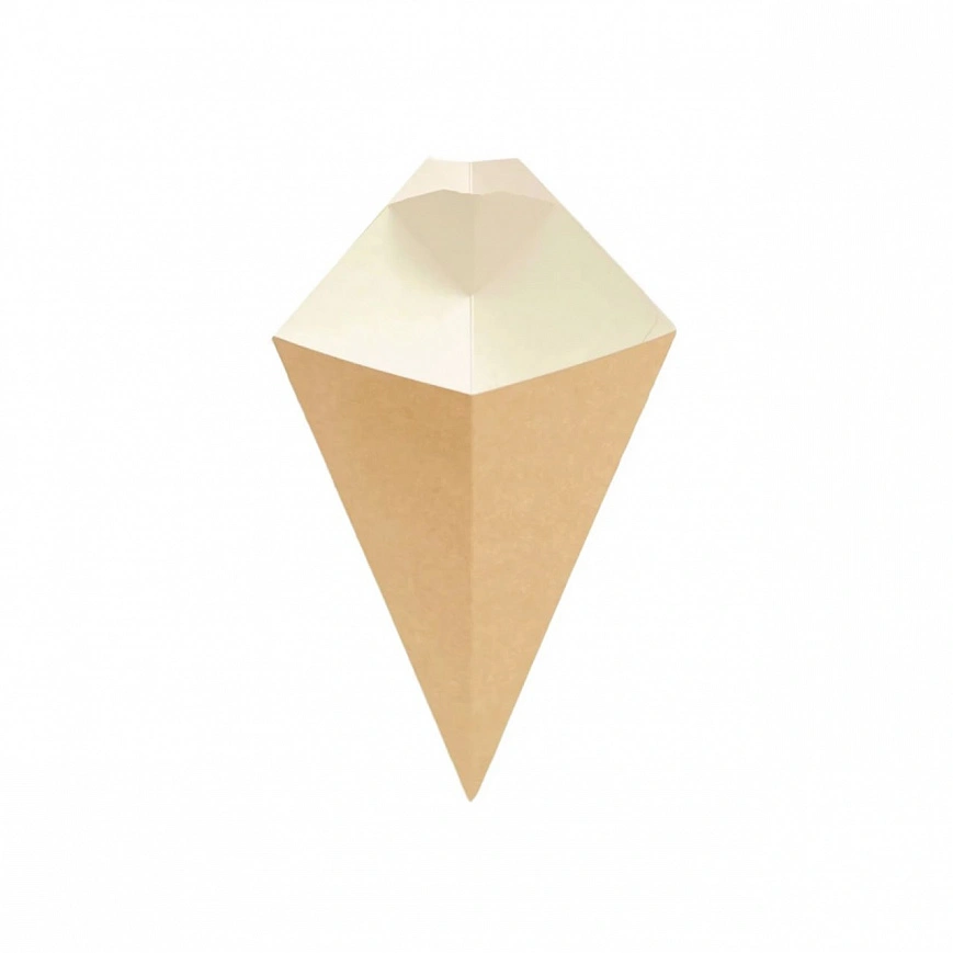 "DoECO" Конус для картофеля фри + держатель кетчупа крафт - L 20шт в упак "CONE" (24уп в кор) "DoECO" Конус для картофеля фри + держатель кетчупа крафт - L 20шт в упак "CONE" (24уп в кор)