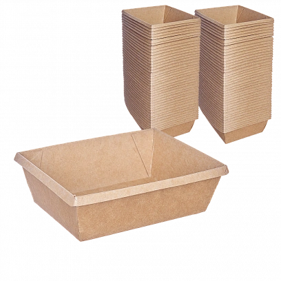 1EA OneClick контейнер крафт  400мл - 50шт (12уп*кор)