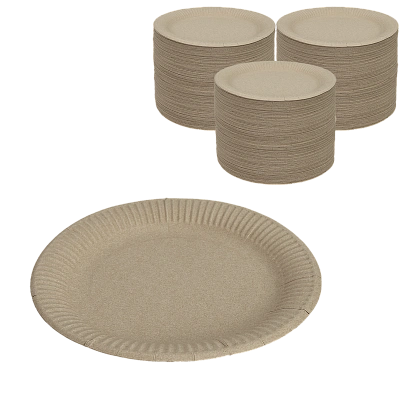 DE Eco PLATE  230 тарелка круглая картонная крафт 230 - 100шт (8уп*кор) 