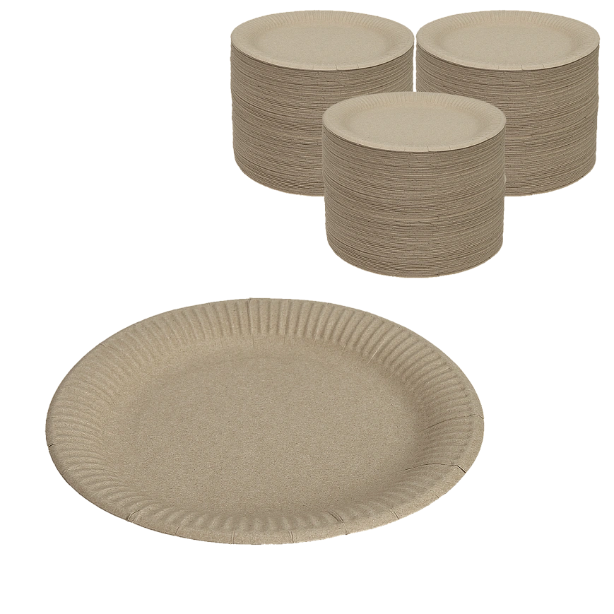 DE Eco PLATE  230 тарелка круглая картонная крафт 230 - 100шт (8уп*кор) 