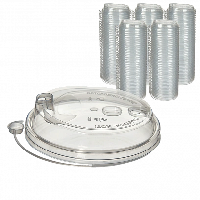 Крышка 90мм - 50шт Прозрачная глянцевая (20уп*кор) ВЗЛП