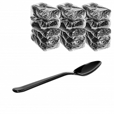 Premium Черная ложка чайная - 50шт пластиковая (30уп*кор)