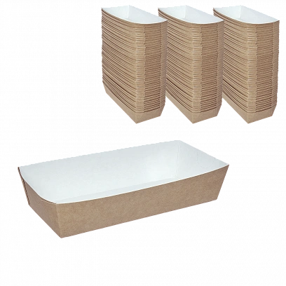 DE Hd лоток для хотдога + фри крафт 350мл - 50шт (16уп*кор) 165х70х40