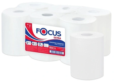 FOCUS Полотенце с центральной вытяжкой 2сл 125м - [6шт] высота 21см