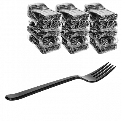Premium Черная вилка - 50шт пластиковая (30уп*кор)