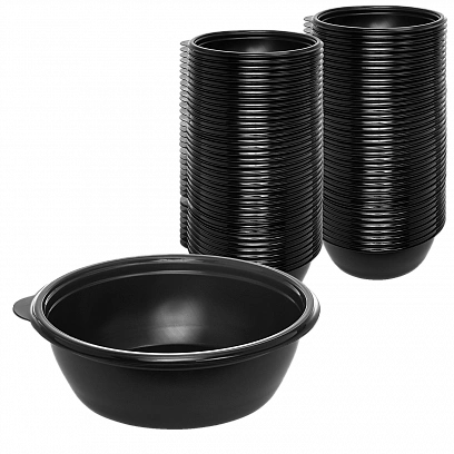 К-144 Контейнер черный 375мл - 50шт круглый (6уп*кор)