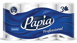 PAPIA Туалетная бумага 3сл 20м - [56шт] ярко-белая 