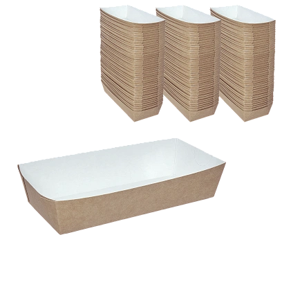 DE Hd лоток для хотдога + фри крафт 350мл - 50шт (16уп*кор) 165х70х40