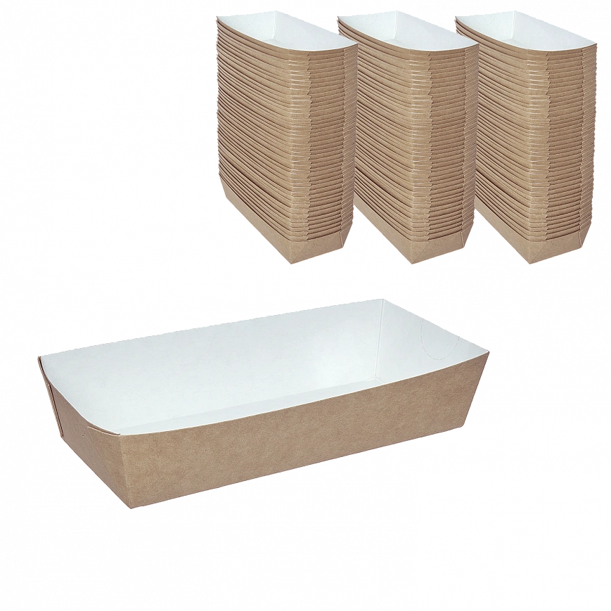 DoECO Hd лоток для хотдога + фри / 350мл - 50шт/ крафт | 165х70х40 | DoECO Hd лоток для хотдога + фри / 350мл - 50шт/ крафт | 165х70х40 |