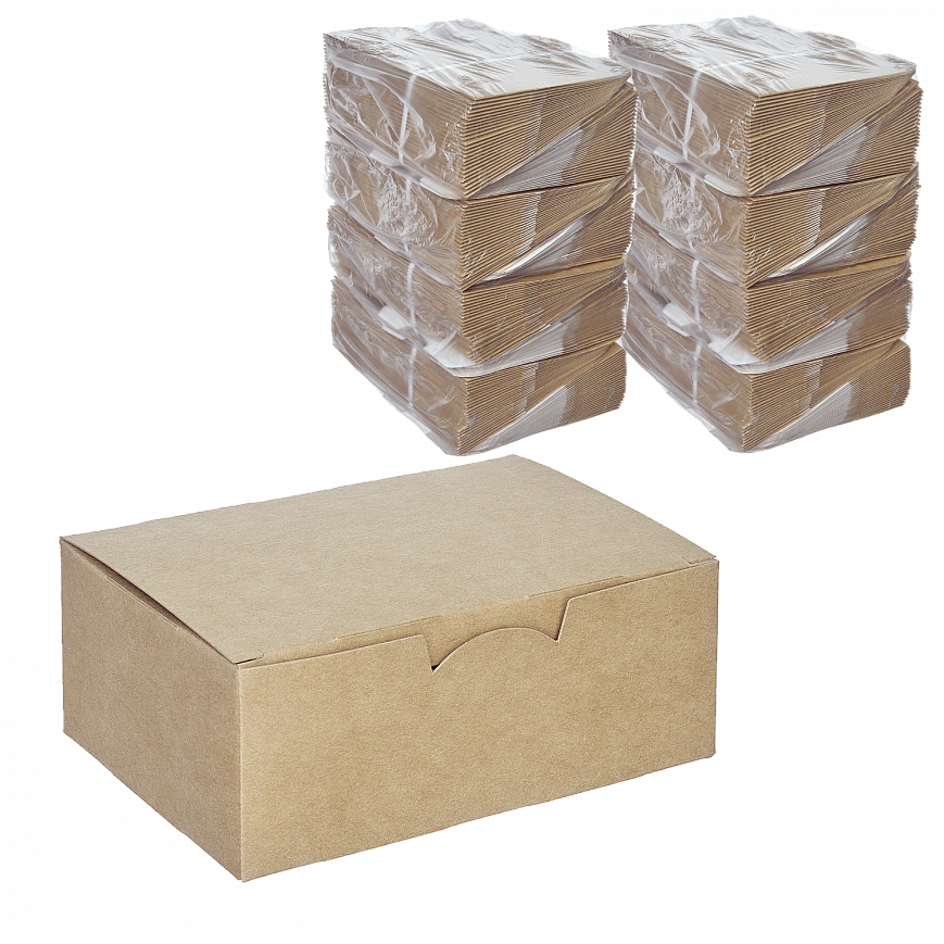 "DoECO" Fast Food Box - коробка универсальная крафт - S 50шт (12уп*кор) "DoECO" Fast Food Box - коробка универсальная крафт - S 50шт (12уп*кор)