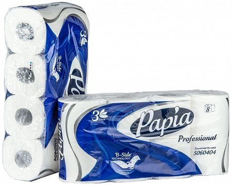 Туалетная бумага 3сл  20м Белая "Papia" (56шт) 5060404