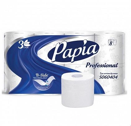 Туалетная бумага 3сл  20м Белая "Papia" (56шт) 